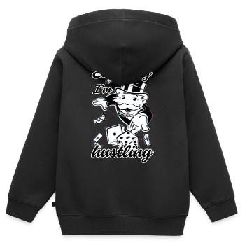 Monopoly Everyday I'm Hustling 3D Mit Würfeln - Kinder Premium Organic Zip Hoodie - Schwarz - Hinten - AI Model Kid Male (0cm)