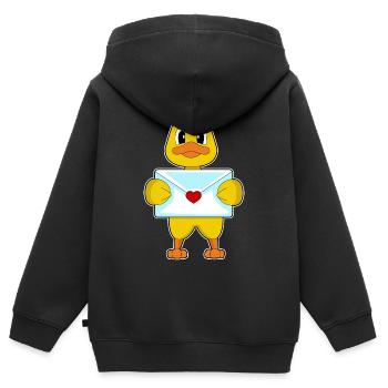 Ente Liebesbrief - Kinder Premium Organic Zip Hoodie - Schwarz - Hinten - AI Model Kid Male (0cm)