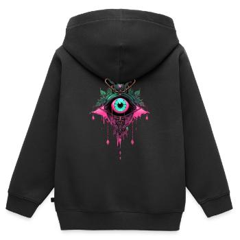 Attrape-rêves #2 - Sweat Premium à capuche zippé enfant bio - noir - Dos - AI Model Kid Male (0cm)