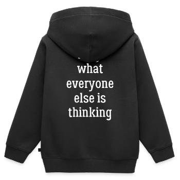 I say what everyone else is thinking funny shirt - Sweat Premium à capuche zippé enfant bio - noir - Dos - AI Model Kid Male (0cm)