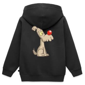 Lustiger und niedlicher Hund - Kinder Premium Organic Zip Hoodie - Schwarz - Hinten - AI Model Kid Male (0cm)