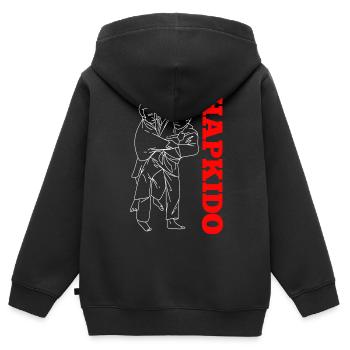 Hapkido-Kampfkunst-Geschenk - Kinder Premium Organic Zip Hoodie - Schwarz - Hinten - AI Model Kid Male (0cm)