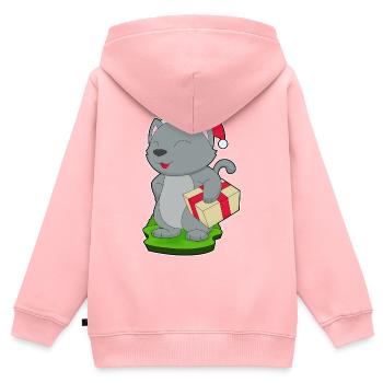 Cat Christmas Package - Kids Premium Organic Zip-up Hoodie - rose - Back - AI Model Kid Female (0cm)
