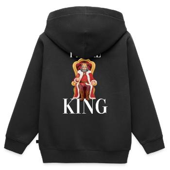 Ich bin der König - Kinder Premium Organic Zip Hoodie - Schwarz - Hinten - AI Model Kid Male (0cm)