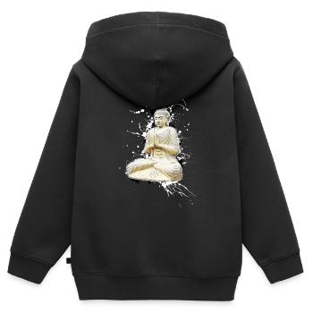 Buddha - Kinder Premium Organic Zip Hoodie - Schwarz - Hinten - AI Model Kid Male (0cm)