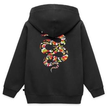 Lebendige Tarnschlange - Kinder Premium Organic Zip Hoodie - Schwarz - Hinten - AI Model Kid Male (0cm)