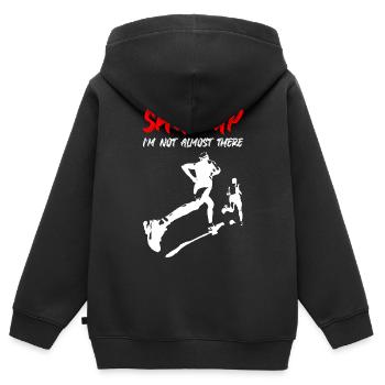 Dégagement courant - Sweat Premium à capuche zippé enfant bio - noir - Dos - AI Model Kid Male (0cm)