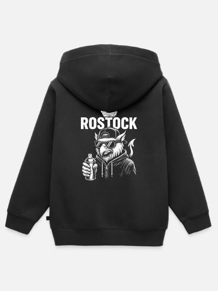 Rostock Streetsoul - Kinder Premium Organic Zip Hoodie - Schwarz