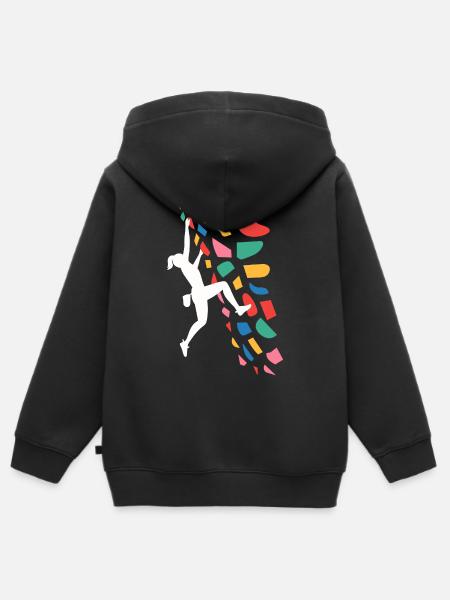 Boulder-Kletterer Bunte Griffe - Kinder Premium Organic Zip Hoodie - Schwarz