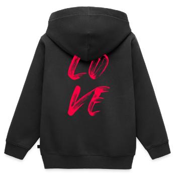Love Love Amore Handwriting Lipstick Wedding - Kids Premium Organic Zip-up Hoodie - black - Back - AI Model Kid Male (0cm)