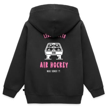 Air hockey Joueurs de hockey sur air Hockey sur air - Sweat Premium à capuche zippé enfant bio - noir - Dos - AI Model Kid Male (0cm)