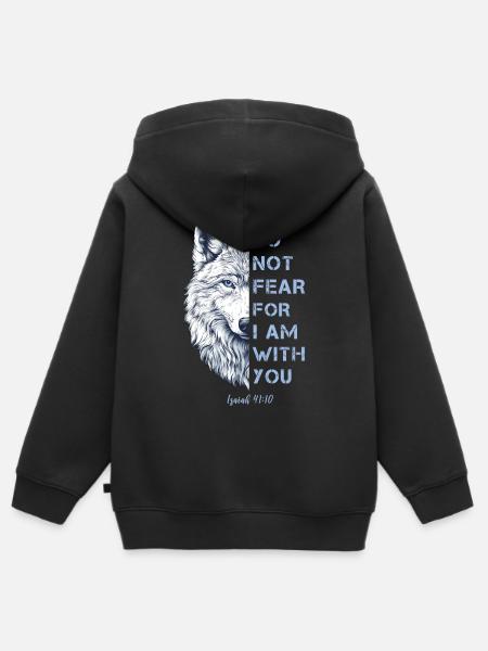 Religiöses Zitat Bibelvers - Kinder Premium Organic Zip Hoodie - Schwarz