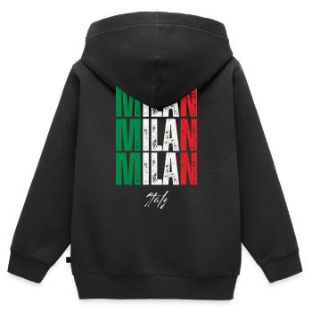 Mailand Italien, Souvenir von Mailand - Kinder Premium Organic Zip Hoodie - Schwarz - Hinten - AI Model Kid Male (0cm)