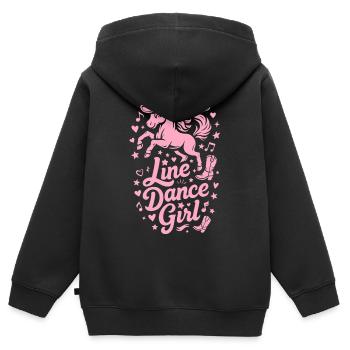 Line Dance Girl Unicorn Cowboyhut & Cowboystiefel - Kinder Premium Organic Zip Hoodie - Schwarz - Hinten - AI Model Kid Male (0cm)
