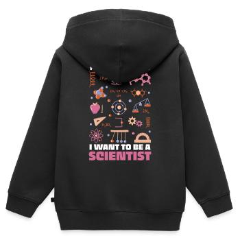 Ich will Wissenschaftler sein – bunte Doodles - Kinder Premium Organic Zip Hoodie - Schwarz - Hinten - AI Model Kid Male (0cm)