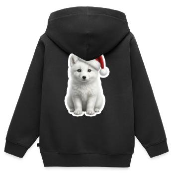 White arctic fox in deep snow - Kids Premium Organic Zip-up Hoodie - black - Back - AI Model Kid Male (0cm)
