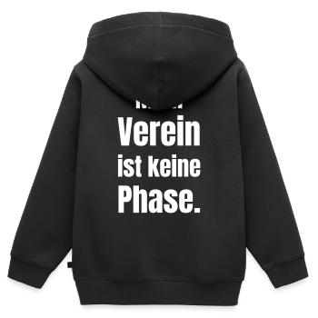Mein Verein ist keine Phase - Kinder Premium Organic Zip Hoodie - Schwarz - Hinten - AI Model Kid Male (0cm)