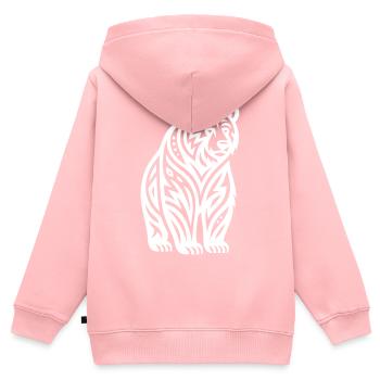 Just a White Bear #2 / JustN-imal - Kinder Premium Organic Zip Hoodie - Rosa - Hinten - AI Model Kid Female (0cm)