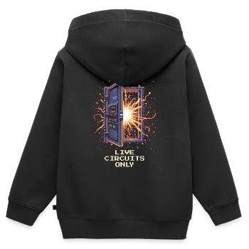 Hardcore: Only Under Tension | Electrician - Kids Premium Organic Zip-up Hoodie - black - Back - AI Model Kid Male (0cm)