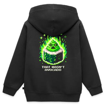 Endboss war kein Avocado | Wasabi Sushi - Sweat Premium à capuche zippé enfant bio - noir - Dos - AI Model Kid Male (0cm)