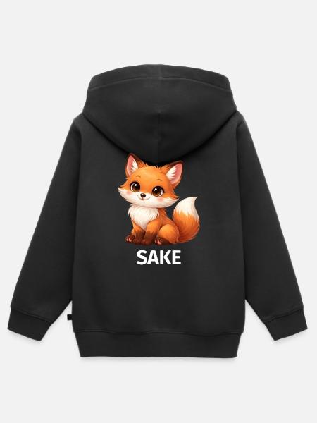 Um Fox' Willen - Kinder Premium Organic Zip Hoodie - Schwarz