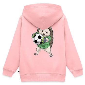 Igel Torwart Fußball Sport - Kinder Premium Organic Zip Hoodie - Rosa - Hinten - AI Model Kid Female (0cm)