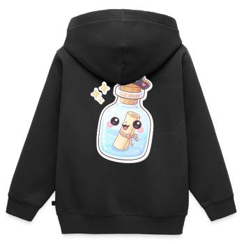 Cute Pirate Message in a Bottle - Kinder Premium Organic Zip Hoodie - Schwarz - Hinten - AI Model Kid Male (0cm)