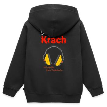 T-Shirt-Design „Ohne mich nur Krach“ - Kinder Premium Organic Zip Hoodie - Schwarz - Hinten - AI Model Kid Male (0cm)
