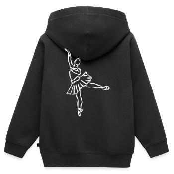 Ballerina - Kinder Premium Organic Zip Hoodie - Schwarz - Hinten - AI Model Kid Male (0cm)