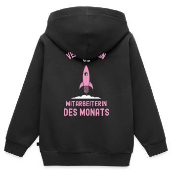 Beste Verkäuferin Mitarbeiterin des Monats Verkauf - Kinder Premium Organic Zip Hoodie - Schwarz - Hinten - AI Model Kid Male (0cm)