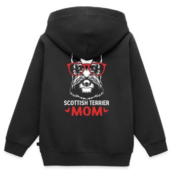 Terrier écossais - Sweat Premium à capuche zippé enfant bio - noir - Dos - AI Model Kid Male (0cm)
