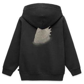 Fraise vintage esquissée - Sweat Premium à capuche zippé enfant bio - noir - Dos - AI Model Kid Male (0cm)