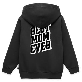 Best Mom Ever Bold 3D Typography - Kinder Premium Organic Zip Hoodie - Schwarz - Hinten - AI Model Kid Male (0cm)