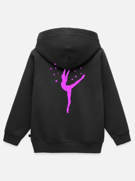 Neon-Tänzerin im Sternenzauber - Kinder Premium Organic Zip Hoodie - Schwarz