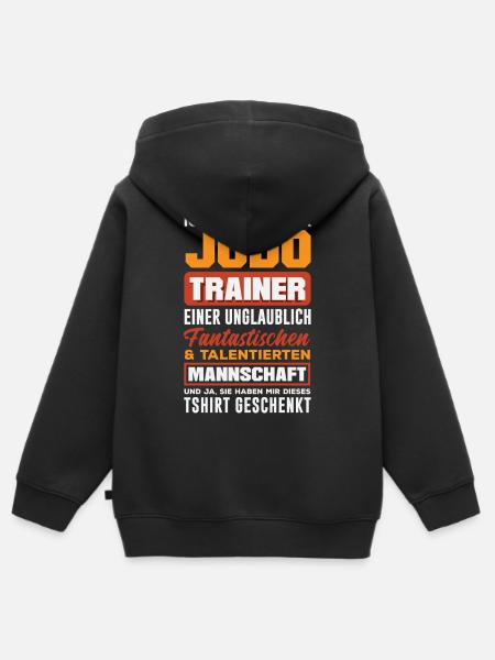Stolzer Judo Trainer Mannschaft Spruch - Kinder Premium Organic Zip Hoodie - Schwarz