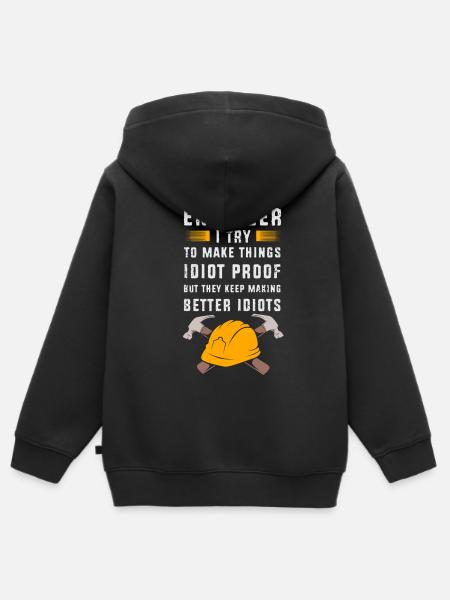 Ingenieur Student - Kinder Premium Organic Zip Hoodie - Schwarz