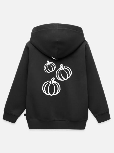 Kürbis Symbol - Kinder Premium Organic Zip Hoodie - Schwarz