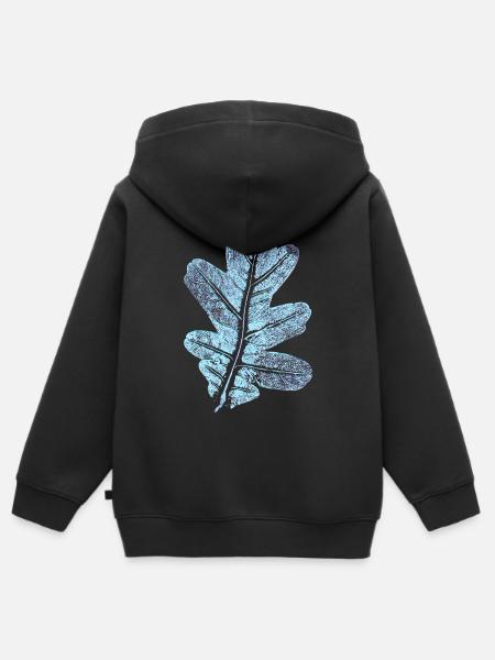 Eichenblatt - Botanik Druck / Blatt - Kinder Premium Organic Zip Hoodie - Schwarz