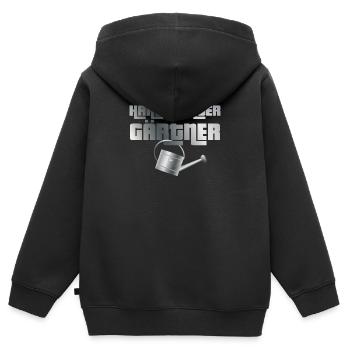 Hart, härter, Gärtner - Kinder Premium Organic Zip Hoodie - Schwarz - Hinten - AI Model Kid Male (0cm)