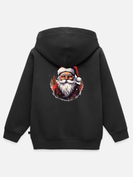 Weihnachtsmann - Kinder Premium Organic Zip Hoodie - Schwarz
