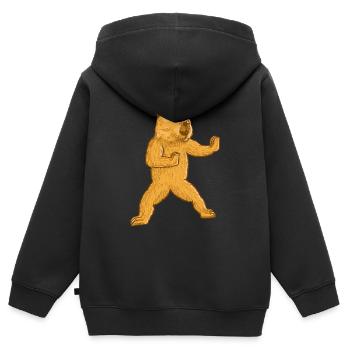 Capybara Kampfsport - Kinder Premium Organic Zip Hoodie - Schwarz - Hinten - AI Model Kid Male (0cm)