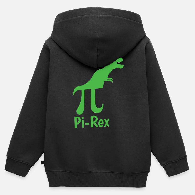 Pi-Rex Mathe Mathematik Lehrer Schule Wissenschaft - Kinder Premium Organic Zip Hoodie - Schwarz