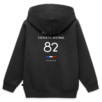 Leben im TARN-ET-GARONNE Nummer 82 Languedoc-Roussi - Kinder Premium Organic Zip Hoodie - Schwarz - Hinten - AI Model Kid Male (0cm)