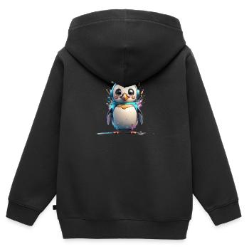 Roboter Pinguin - Kinder Premium Organic Zip Hoodie - Schwarz - Hinten - AI Model Kid Male (0cm)