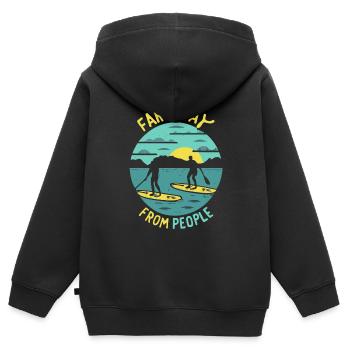 SUP - Kinder Premium Organic Zip Hoodie - Schwarz - Hinten - AI Model Kid Male (0cm)
