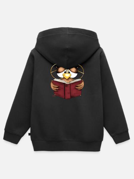 Gretchen Büchereule - Kinder Premium Organic Zip Hoodie - Schwarz