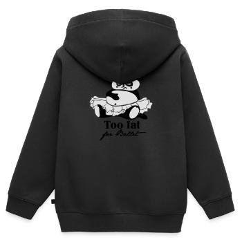 Too fat for ballett - Kinder Premium Organic Zip Hoodie - Schwarz - Hinten - AI Model Kid Male (0cm)