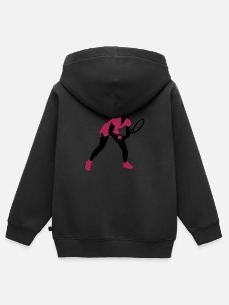 tennis_female_2c - Kinder Premium Organic Zip Hoodie - Schwarz