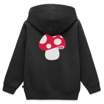 Fliegenpilz - Kinder Premium Organic Zip Hoodie - Schwarz - Hinten - AI Model Kid Male (0cm)