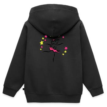 Tanzmaus | Danse T-shirt - Sweat Premium à capuche zippé enfant bio - noir - Dos - AI Model Kid Male (0cm)